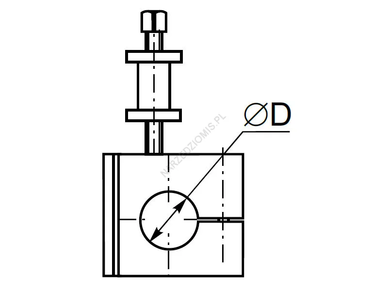 Rysunek techniczny: Oprawka z gniazdem walcowym do imaka tokarskiego szybkowymiennego: T.4498 100 - KOLNO